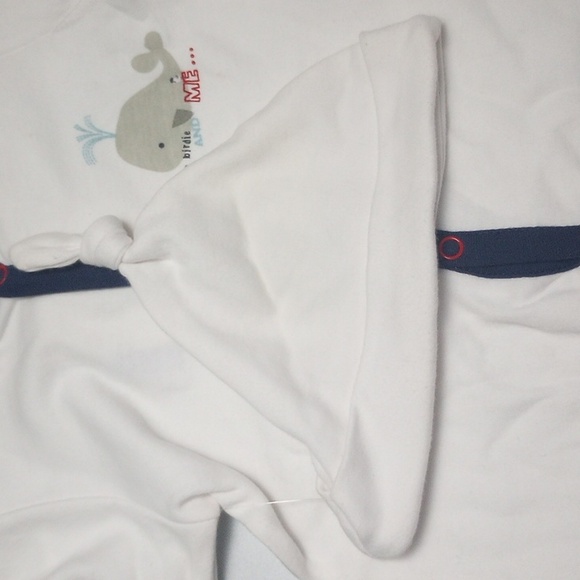 NWT Babaluno baby boys 3-6m button up footie set with beanie - Picture 5 of 10